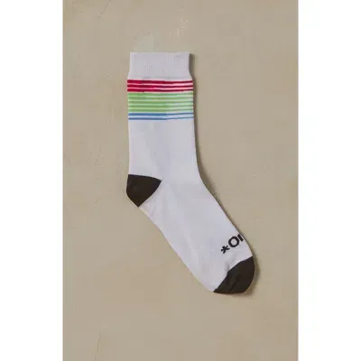 Strangers Only Digital Stripe Socks In White