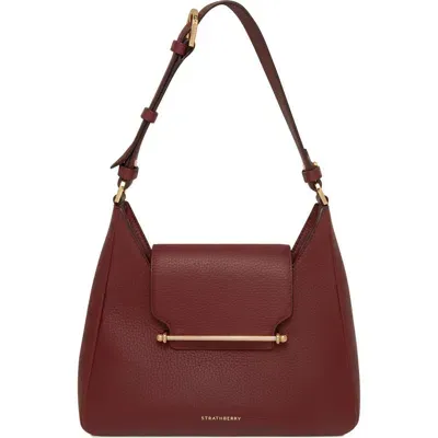 Strathberry Multrees Leather Hobo In Oxblood