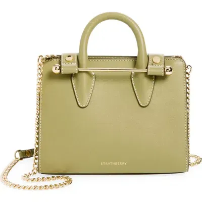 Strathberry Nano Leather Tote In Pistachio