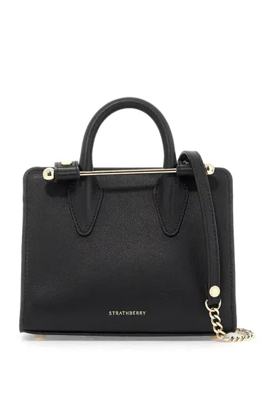 Strathberry Nano Tote Bag In Black