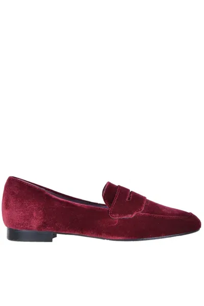 Stringart Velvet Mocassins In Bordeaux