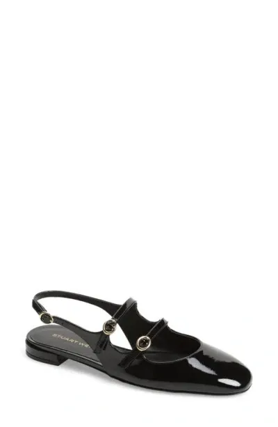 Stuart Weitzman Benni Slingback Flat In Black