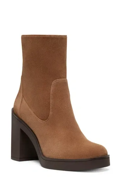 Stuart Weitzman Bethenny 80 Zip Bootie In Khaki