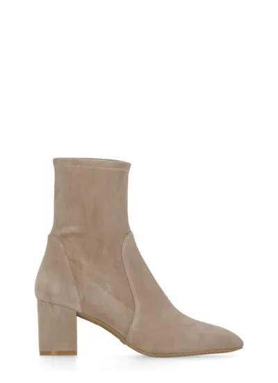 Stuart Weitzman Suede Yuliana Ankle Boots 60 In Beige