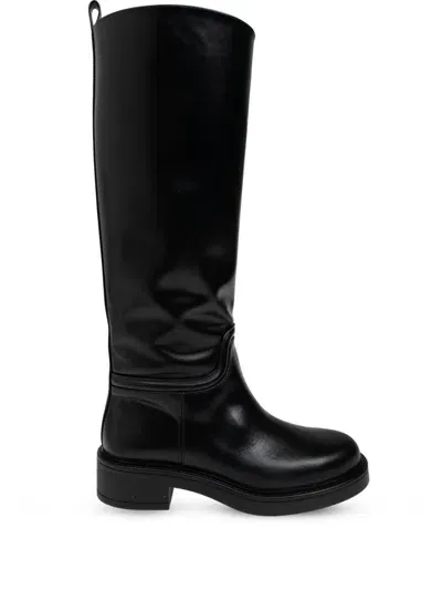 Stuart Weitzman 30mm Celia Leather Boots In Black