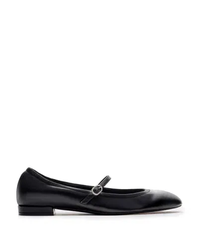 Stuart Weitzman Claris Leather Ballerina Shoes In Black