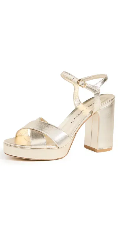 Stuart Weitzman Dayna Platform Sandals Light Gold