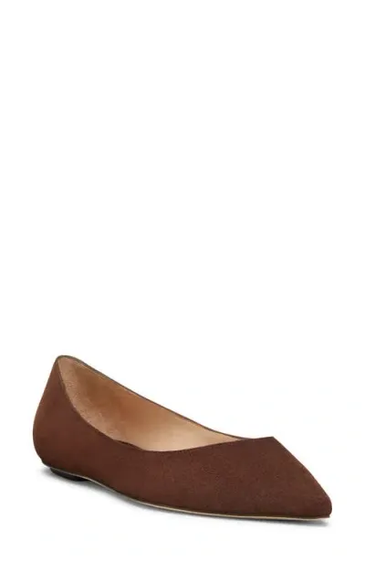 Stuart Weitzman Emilia Pointed Toe Flat In Walnut