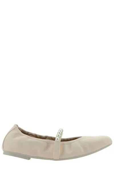 Stuart Weitzman Goldie Embellished Ballet Flats In Beige