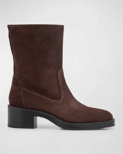 Stuart Weitzman Kaia Suede Ankle Boots In Hickory