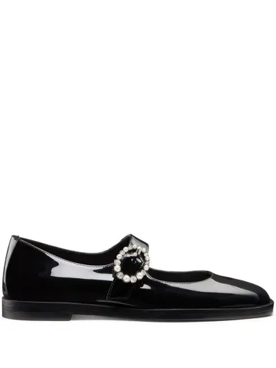 Stuart Weitzman Loralei Crystal Ballerina Shoes In Black