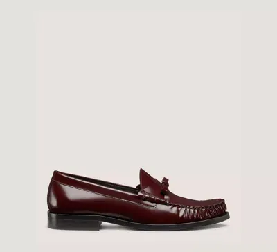 Stuart Weitzman Lottie Bow Loafers In Dark Cabernet