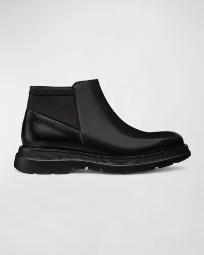 Stuart Weitzman Men's Aiden Leather And Neoprene Chelsea Boots In Black