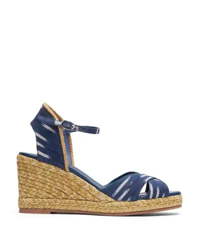 Stuart Weitzman , Mirela Ii Espadrille Wedge, Last Chance, Indigo, Triple Ikat Handwoven Jacquard/jut In Blue