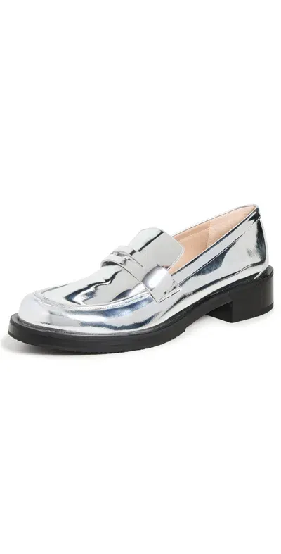 Stuart Weitzman Palmer Bold Loafers Silver