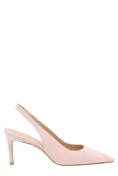 Stuart Weitzman Pointed Toe Slingback Pumps In Pink