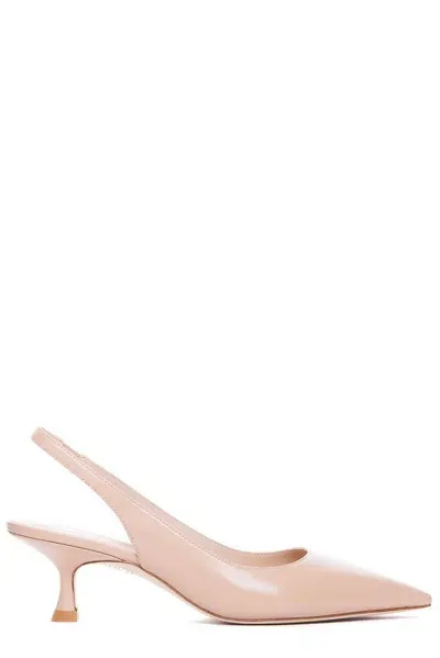 Stuart Weitzman Pointed Toe Slingback Pumps In Color Carne Y Neutral