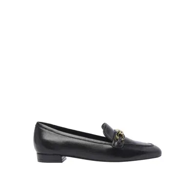 Stuart Weitzman Signature Square Leather Loafers In Black