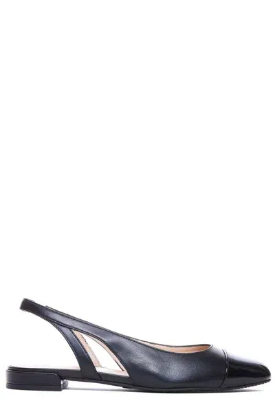 Stuart Weitzman Sleek Slingback Ballerina Shoes In Negro