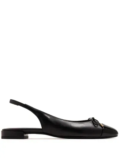 Stuart Weitzman Sleek Slingback Ballet Flats In Black