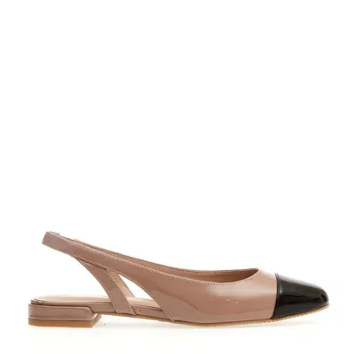 Stuart Weitzman Sleek Slingback Leather Ballerina Shoes In Brown