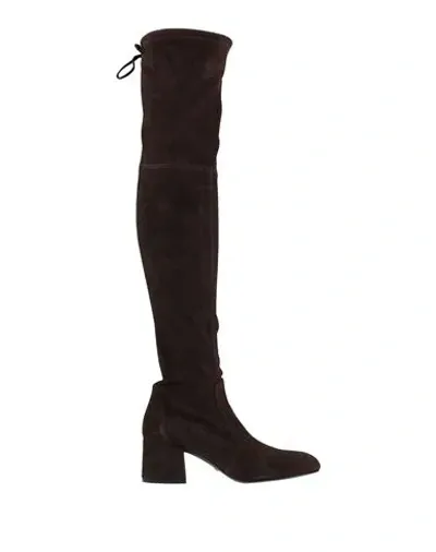 Stuart Weitzman 65mm Flareland Suede Boots In Ebony