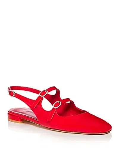 Stuart Weitzman Women's Clarice Patent Leather Slingback Flats In Cherry