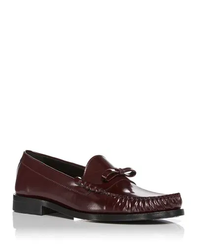 Stuart Weitzman Women's Lottie Bow Loafers In Dark Cabernet