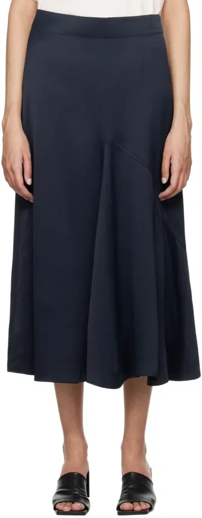 Studio Nicholson Black Naye Midi Skirt In Black Ink