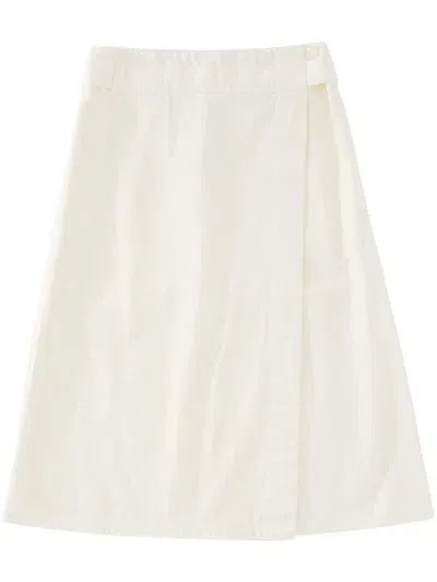 Studio Nicholson Foley Denim Midi Skirt In Neutrals