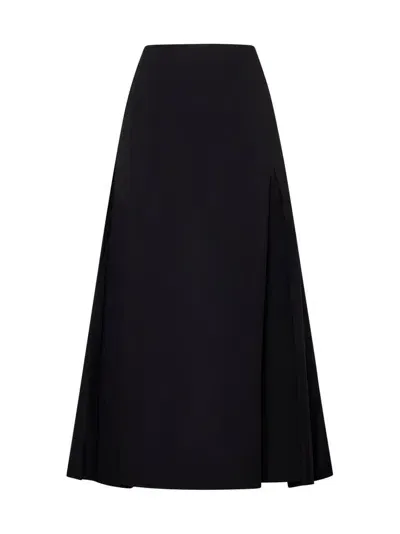 Studio Nicholson Cotton Flared Midi Skirt In Black