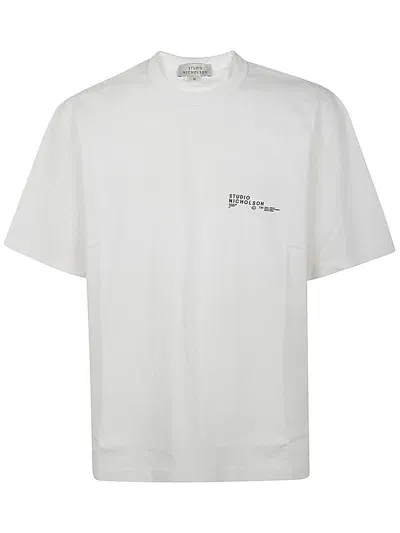 Studio Nicholson Logo Boxy Fit T Shirt In Blanco