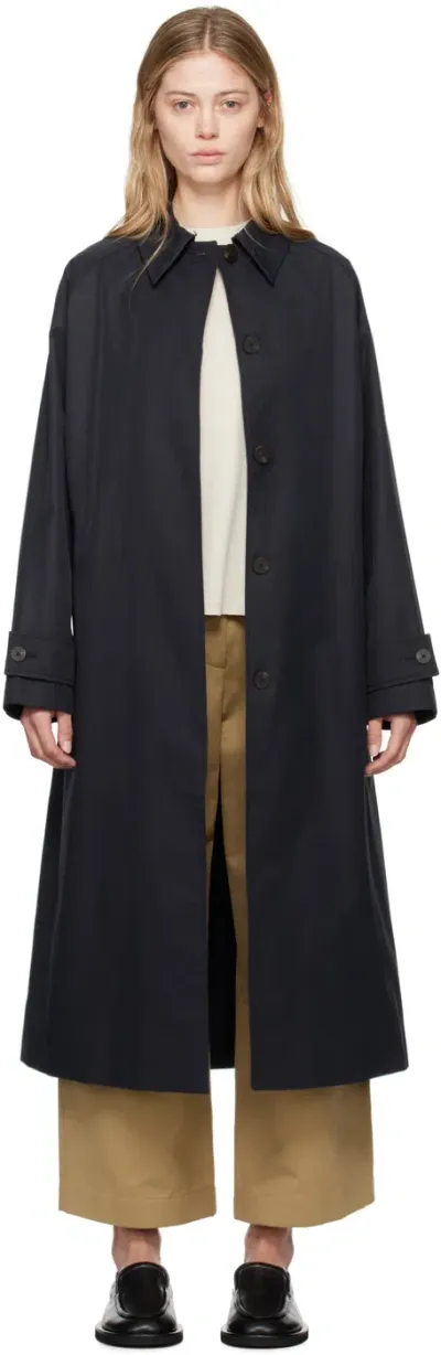 Studio Nicholson Navy Holin Coat In Dark Navy