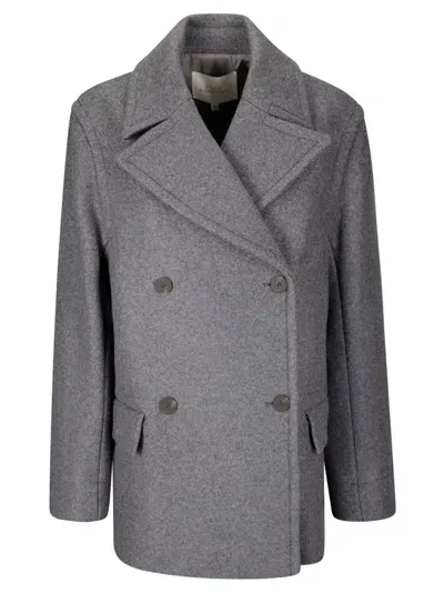 Studio Nicholson Outerwear - Double Breasted Overcoat In Grey