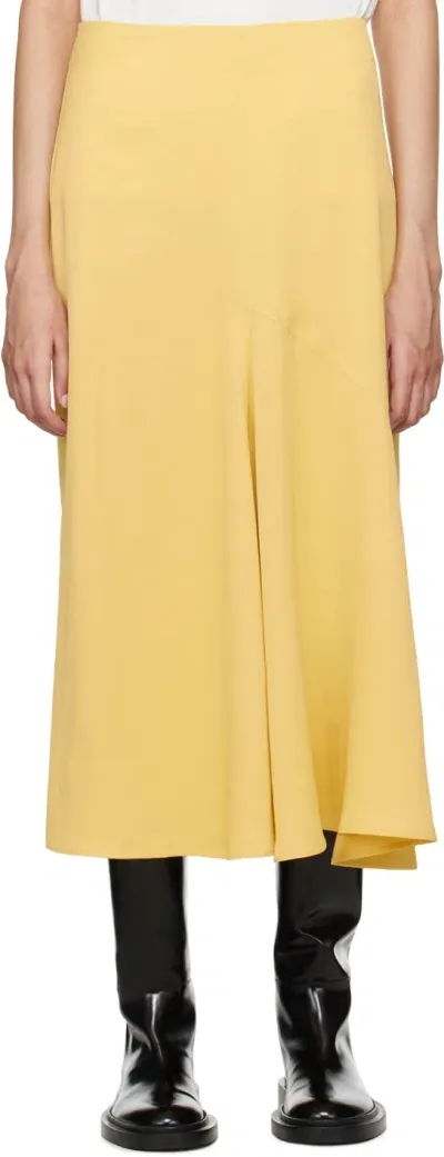 Studio Nicholson Yellow Naye Midi Skirt In Butter