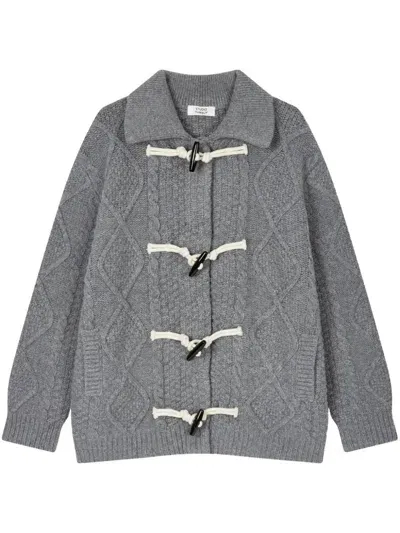 Studio Tomboy Cable-knit Cardigan In Grey