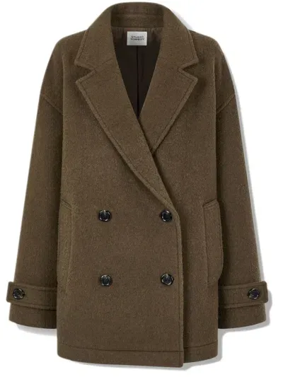 Studio Tomboy Double-breasted Coat In Brown