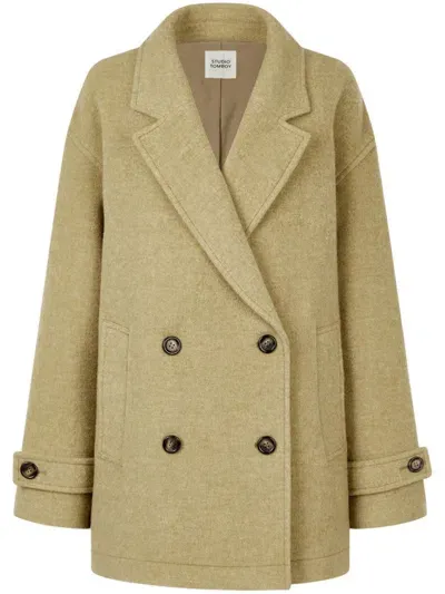 Studio Tomboy Double-breasted Coat In Neutrals