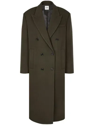 Studio Tomboy Double-breasted Tailored Coat In Green