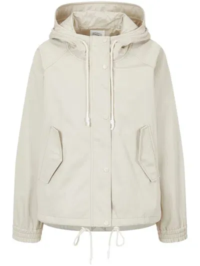 Studio Tomboy Drawstring Hooded Jacket In Neutrals