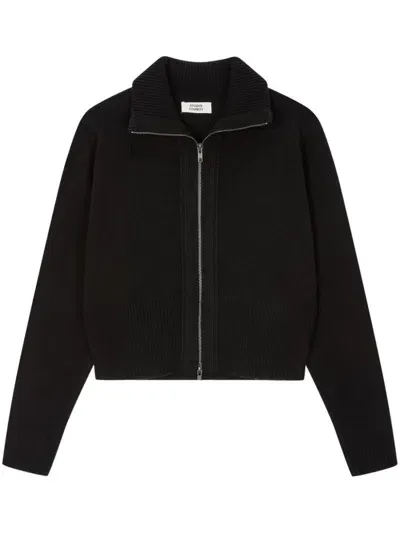 Studio Tomboy High-neck Zip-up Cardigan In Black