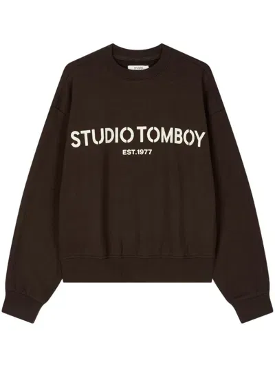 Studio Tomboy Logo-print Sweatshirt In Brown