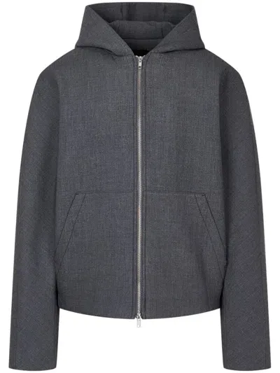 Studio Tomboy Neoprene Hooded Jacket In Grey