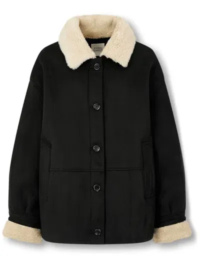 Studio Tomboy Shearling Jacket In Black