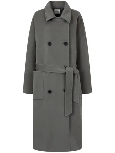 Studio Tomboy Wool Double-breasted Coat In Grey