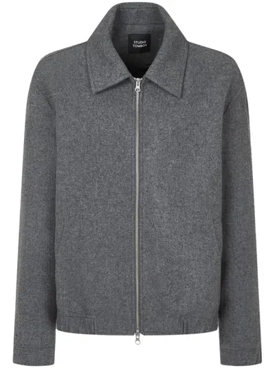 Studio Tomboy Zip-up Wool Jacket In Grey