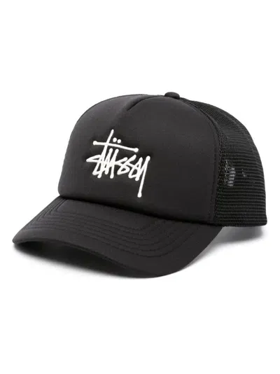 Stussy Logo Baseball Cap In Black