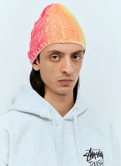 Stussy Spray Knit Beanie In Orange