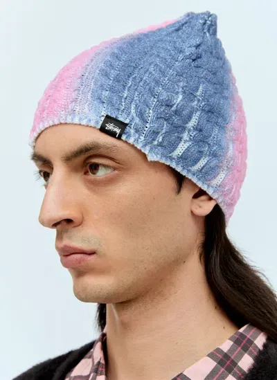 Stussy Spray Knit Beanie In Purple