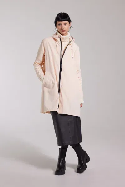 Stutterheim Mosebacke Lightweight Matte Zip Raincoat In Peach